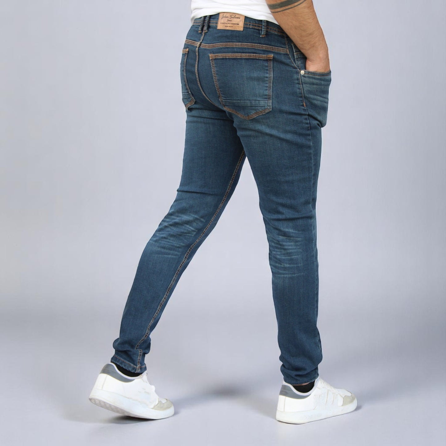 Pantalon Skinny De Mezclilla Stretch John Silver Para Hombre