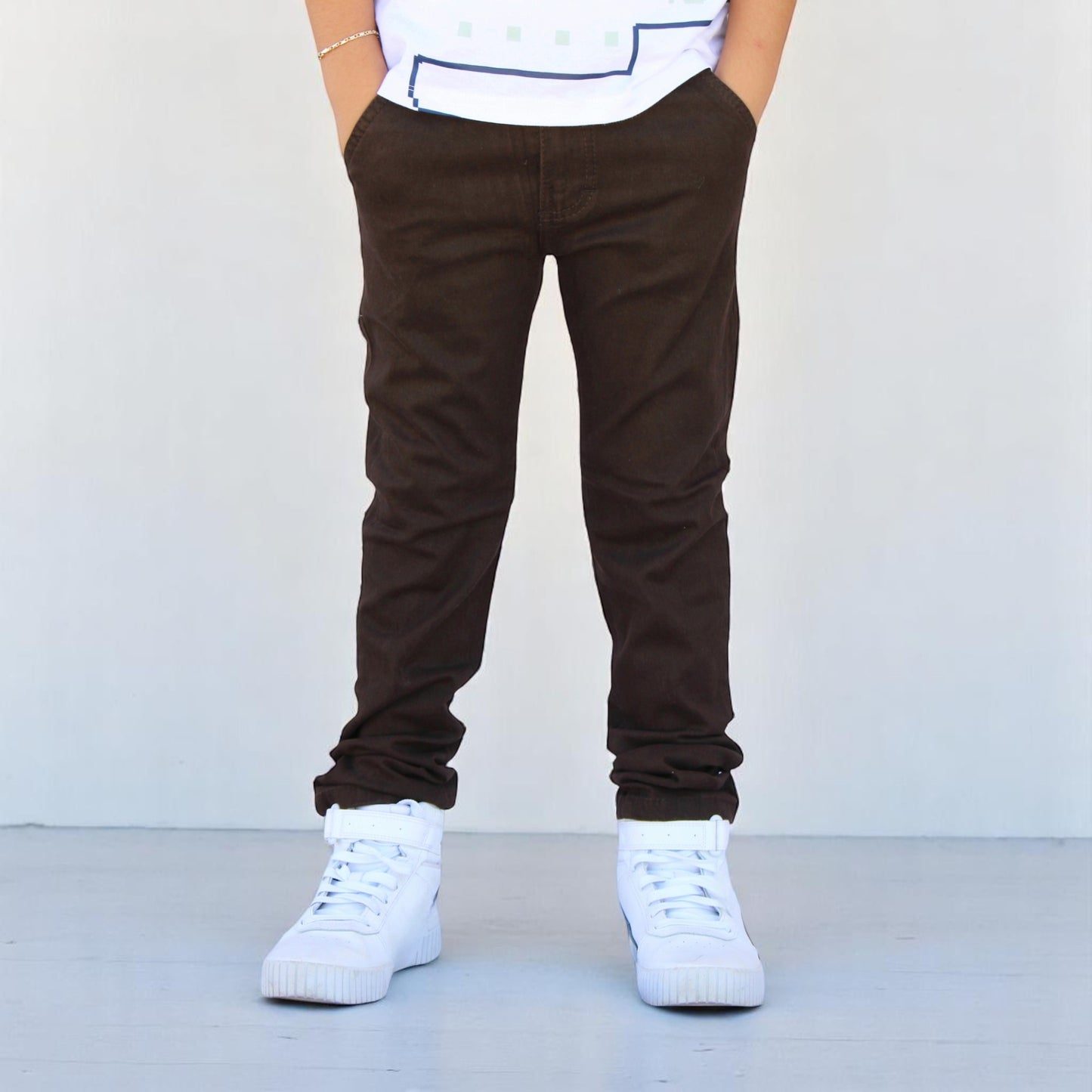 Pantalón Semiskinny de Gabardina Stretch Para Niño John Silver