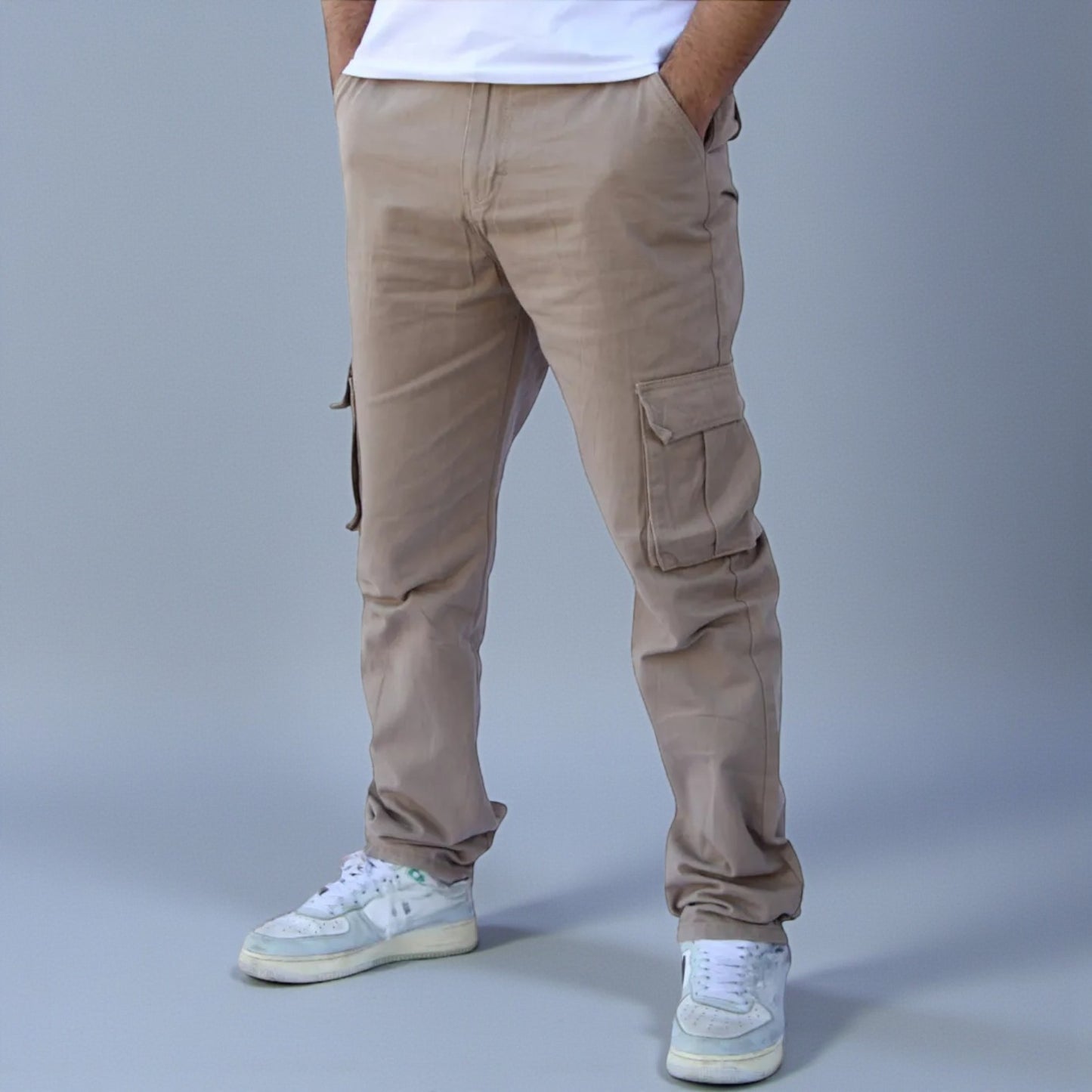 Pantalón Cargo Recto De Gabardina Para Hombre John Silver