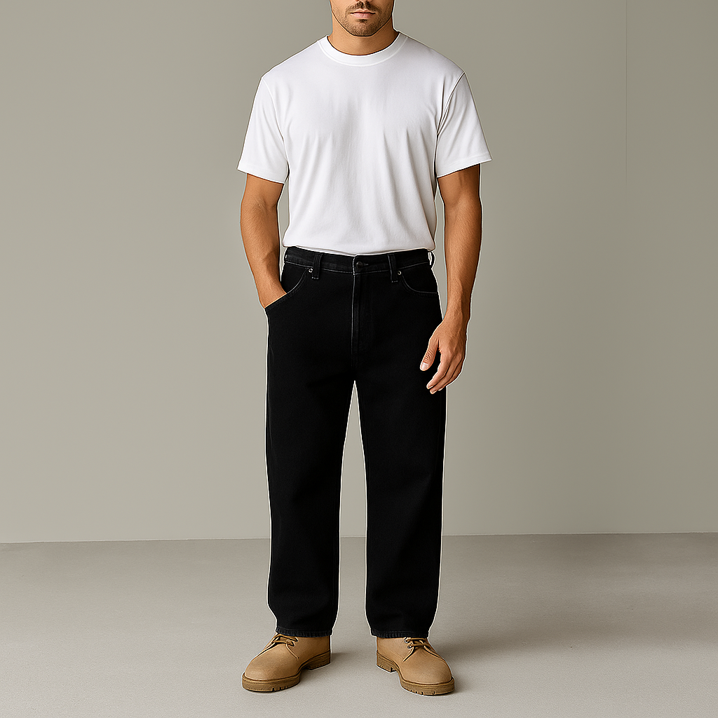 Pantalón de mezclilla con pinzas Para Hombre John Silver
