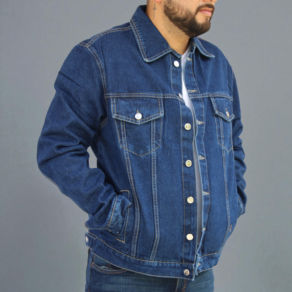 Chamarra de Mezclilla Rígida para Hombre John SIlver