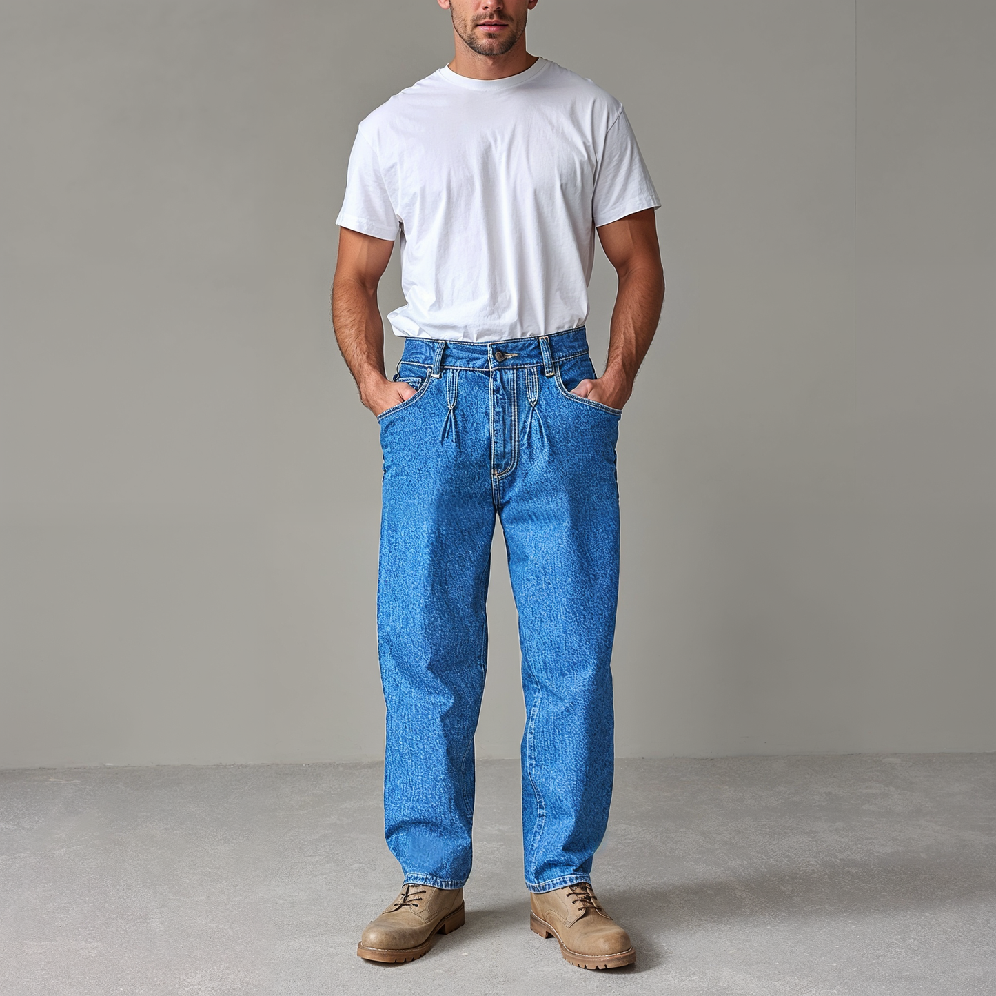 Pantalón de mezclilla con pinzas Para Hombre John Silver