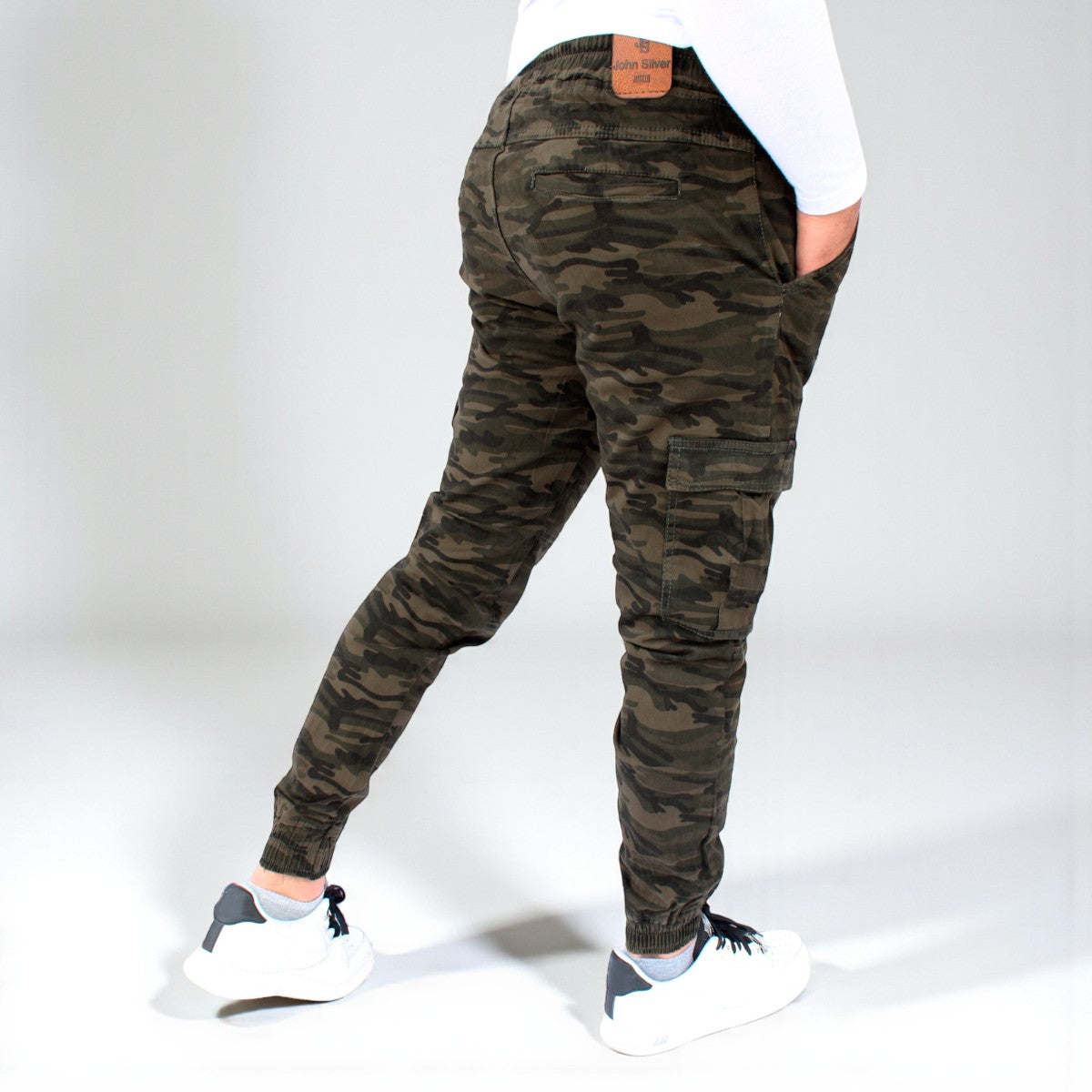 Pantalón Jogger Cargo Camuflaje de Gabardina Stretch John Silver