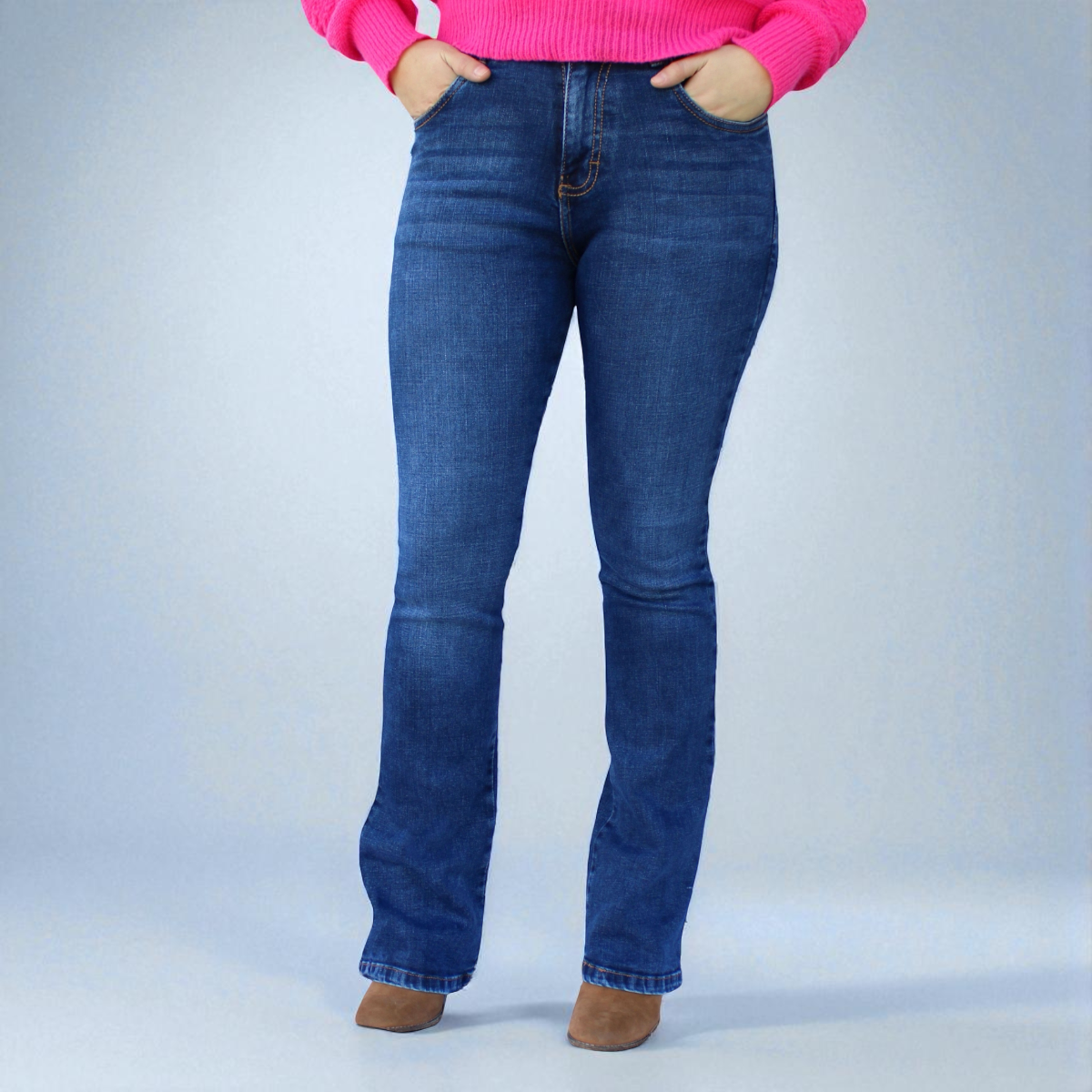 Pantalón Semi Acampanado Mezclilla Stretch Dama John Silver