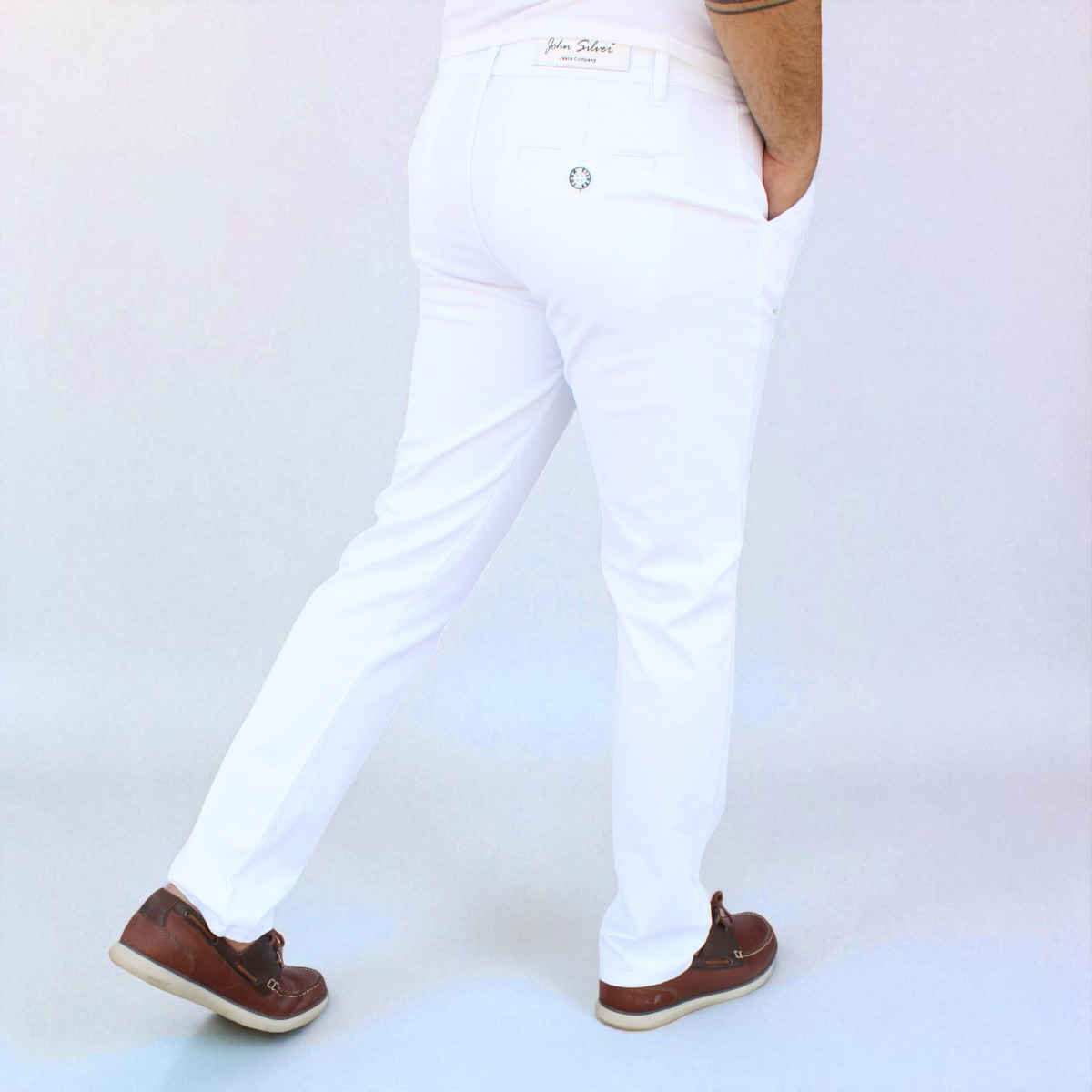 Pantalón Recto de Gabardina Stretch John Silver