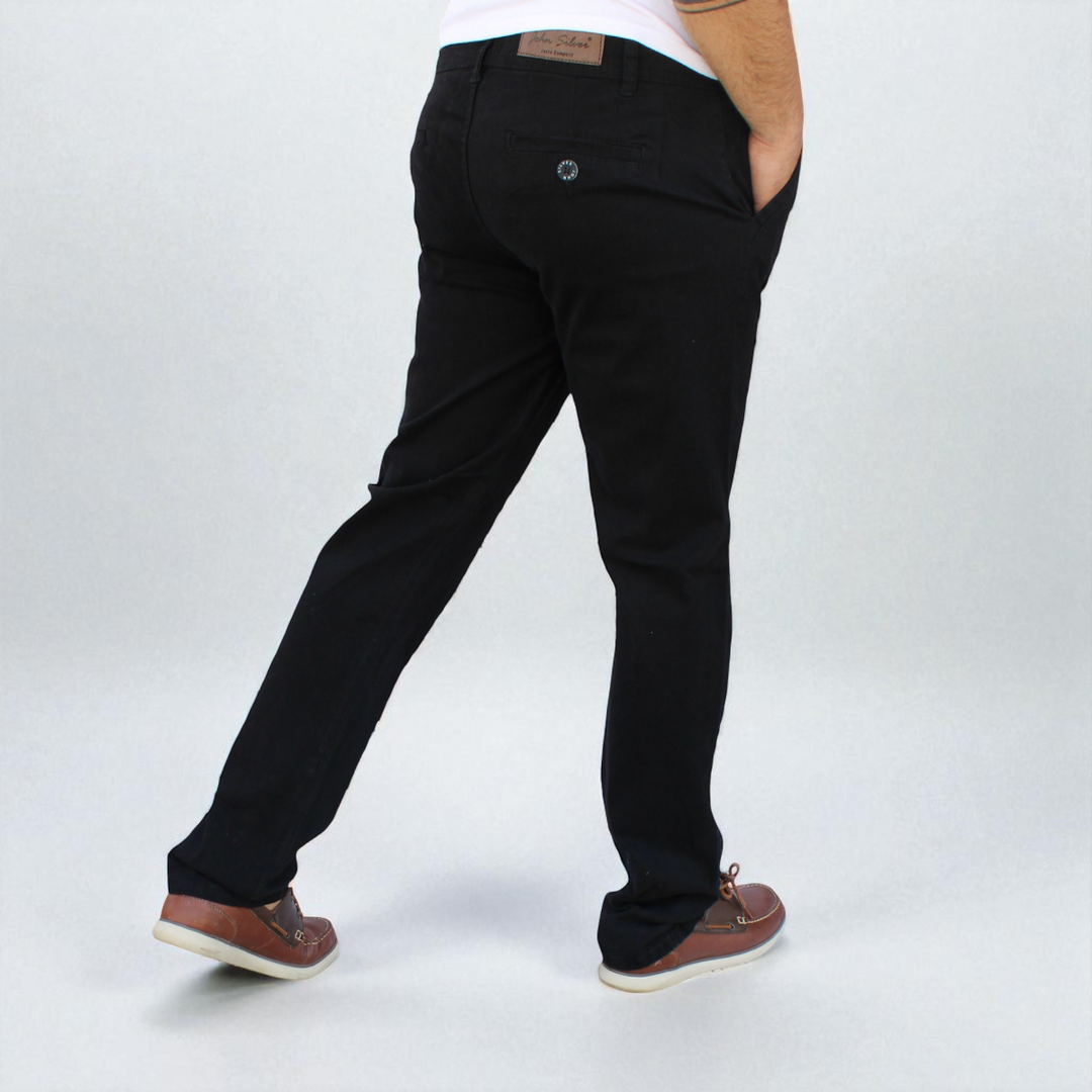 Pantalón Recto de Gabardina Stretch John Silver