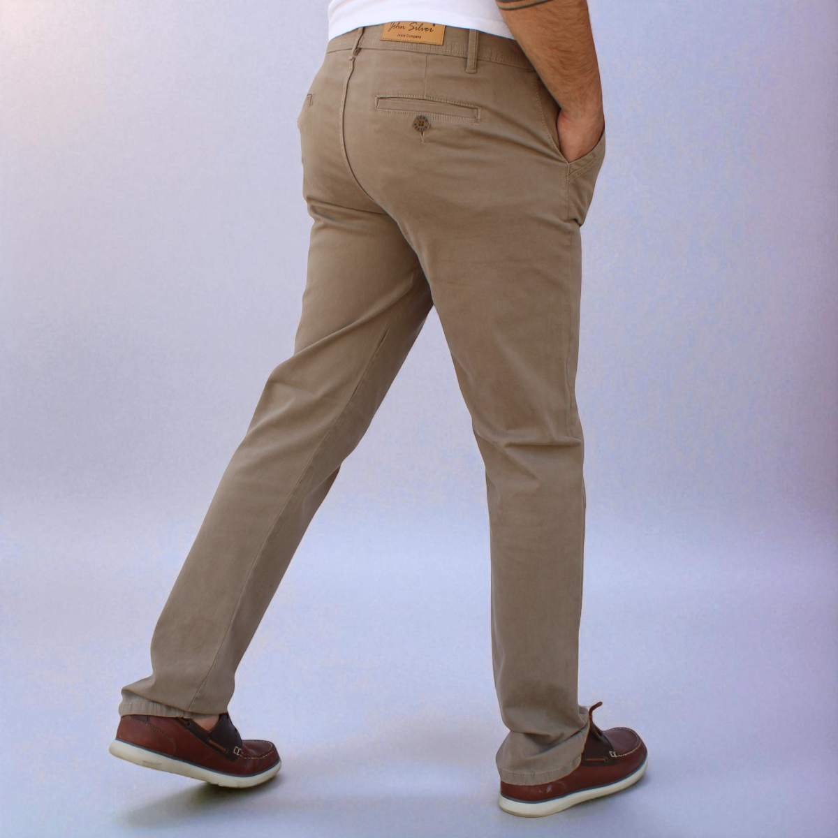 Pantalón Recto de Gabardina Stretch John Silver