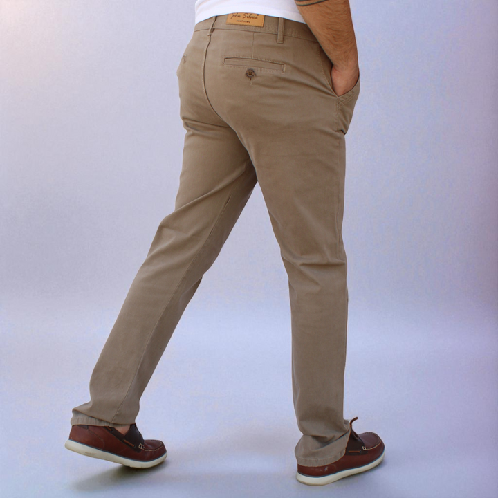 Pantalón Recto de Gabardina Stretch John Silver