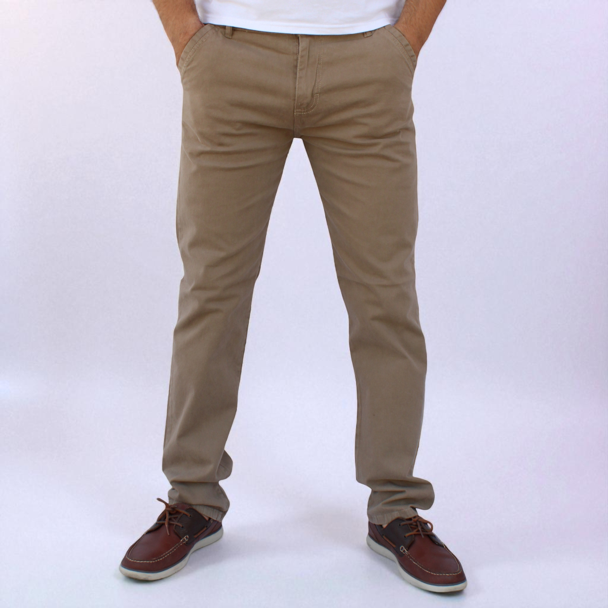 Pantalón Recto de Gabardina Stretch John Silver