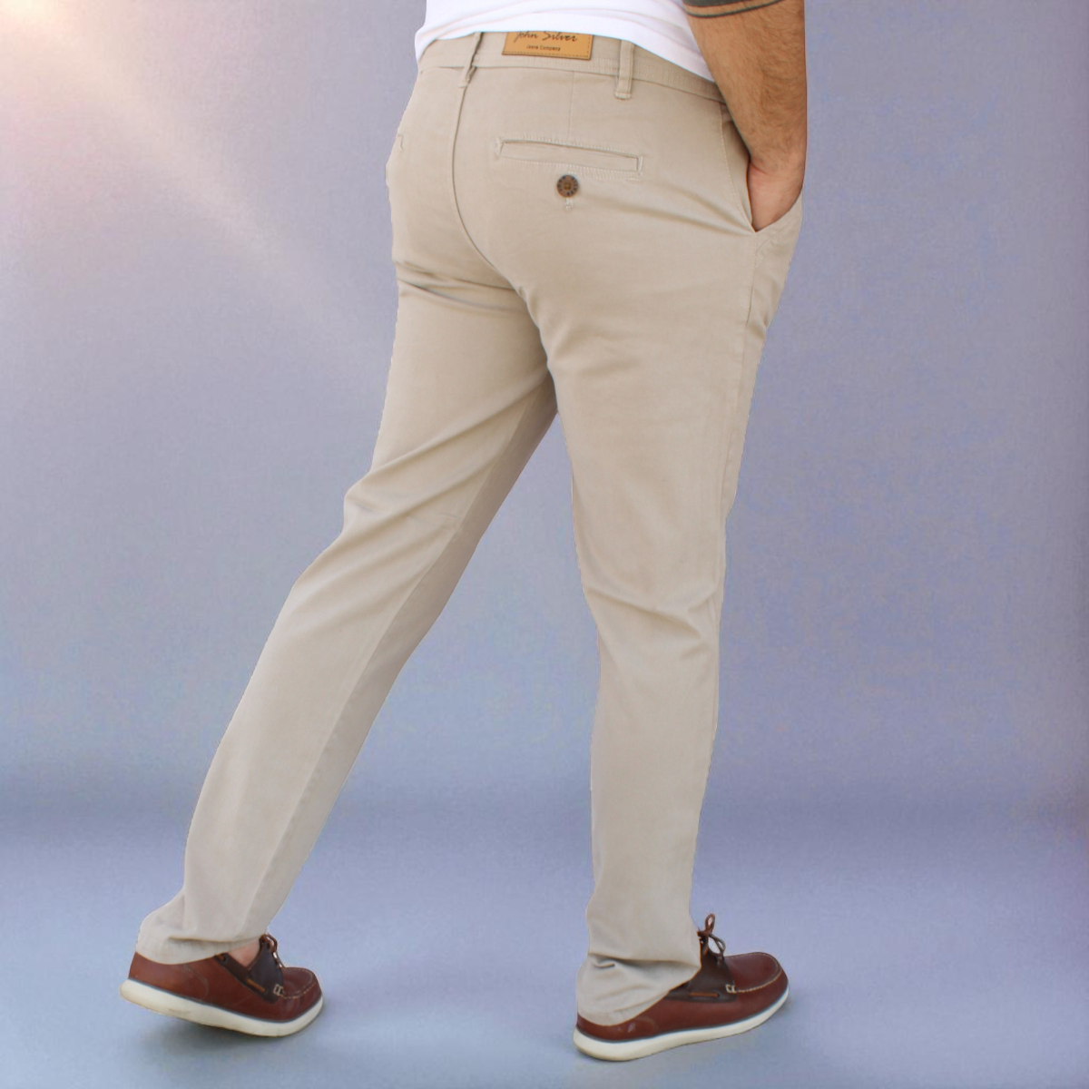 Pantalón Recto de Gabardina Stretch John Silver