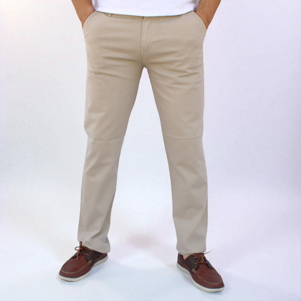 Pantalón Recto de Gabardina Stretch John Silver