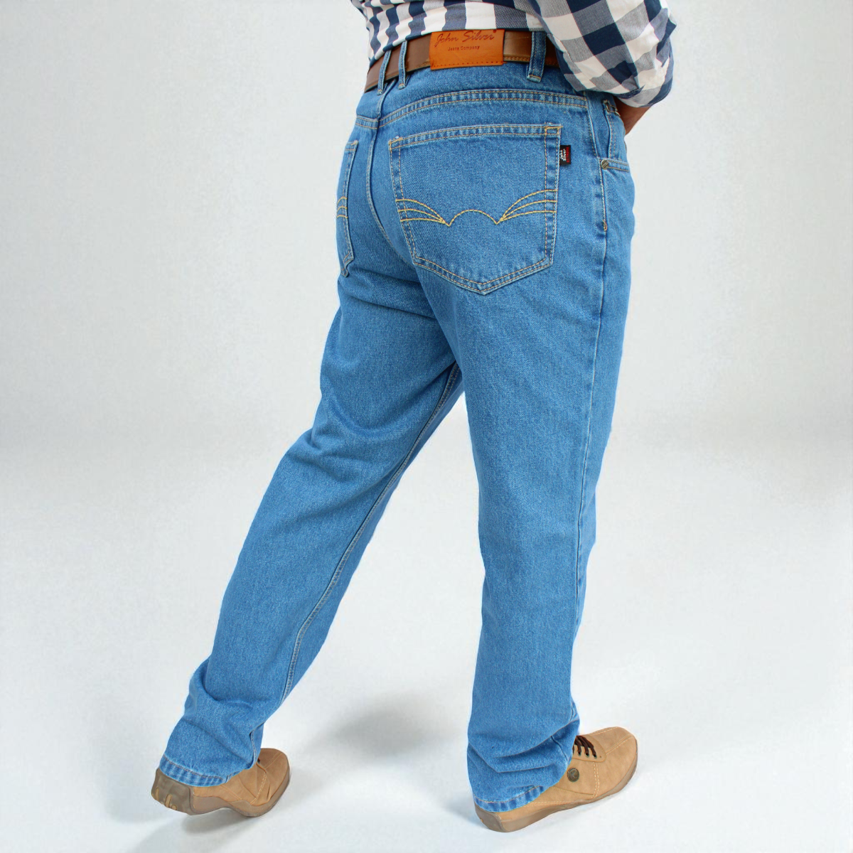 Pantalón Vaquero de Mezclilla Rígida tallas extra Para Hombre John Silver