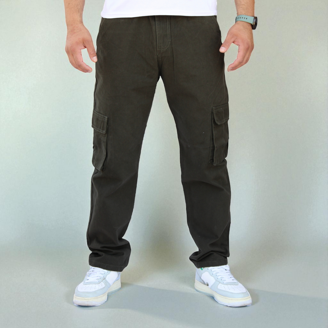 Pantalón Cargo Recto De Gabardina Para Hombre John Silver