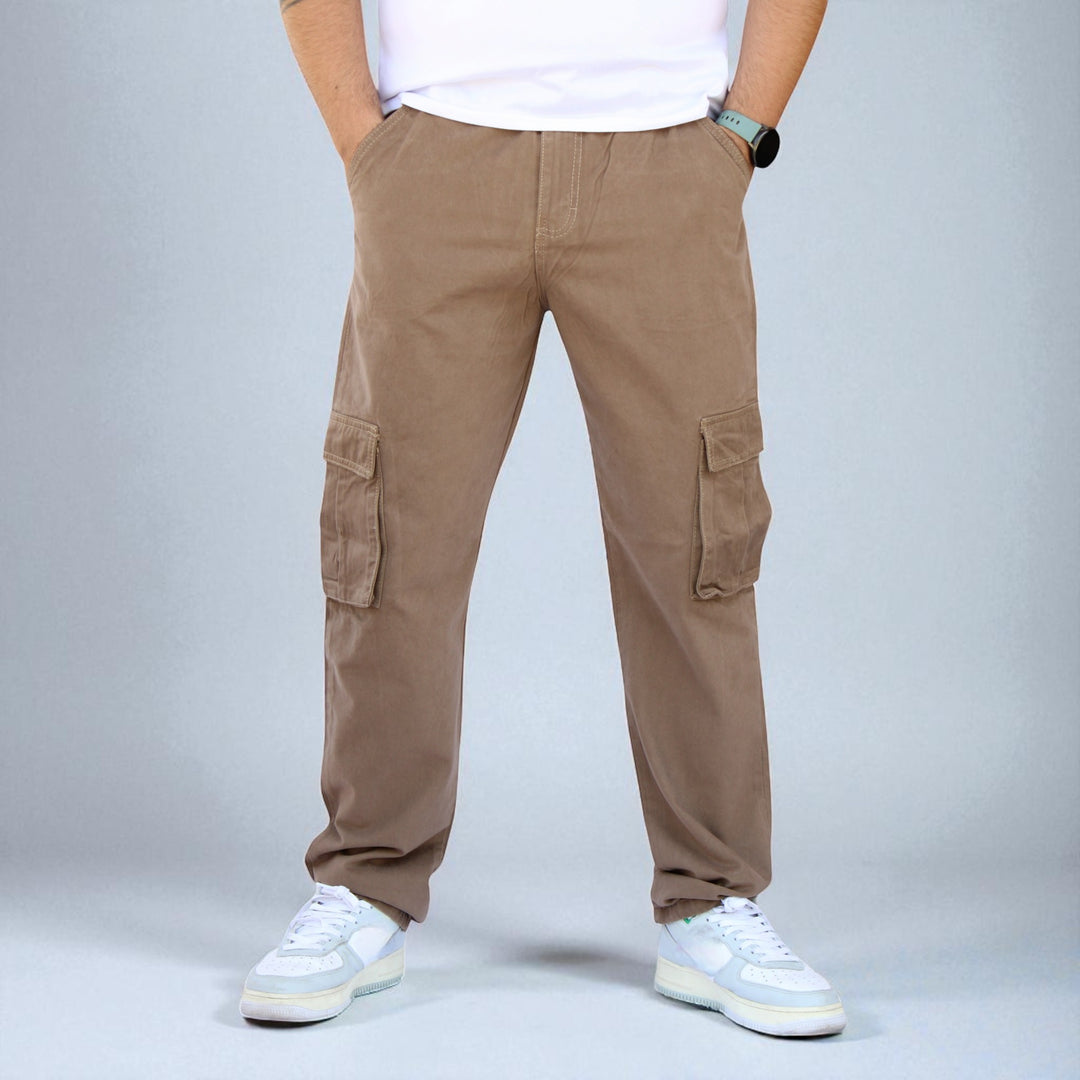 Pantalón Cargo Recto De Gabardina Para Hombre John Silver