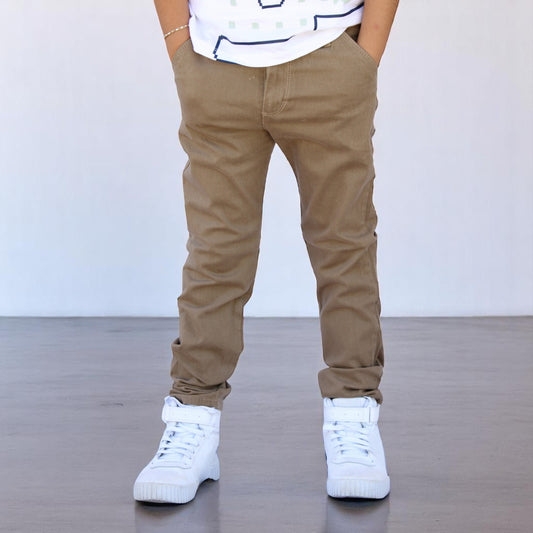 Pantalón Semiskinny de Gabardina Stretch Para Niño John Silver