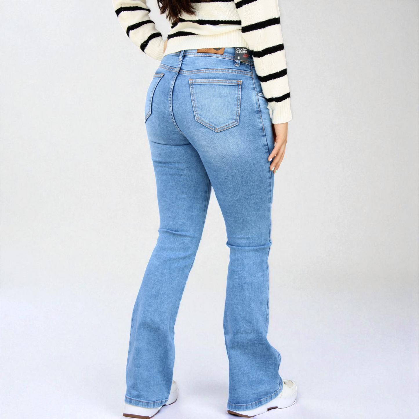 Pantalón Semi Acampanado Mezclilla Stretch Dama John Silver