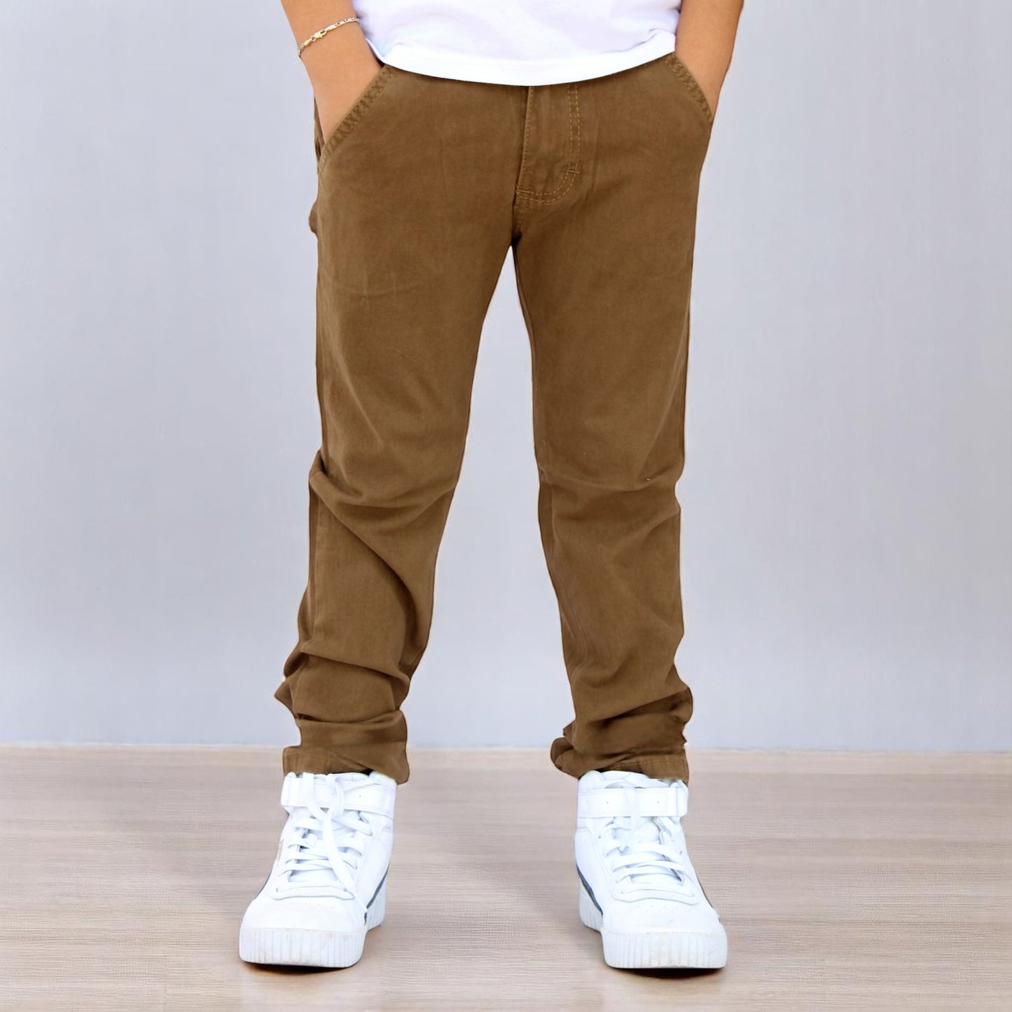 Pantalón Semiskinny de Gabardina Stretch Para Niño John Silver