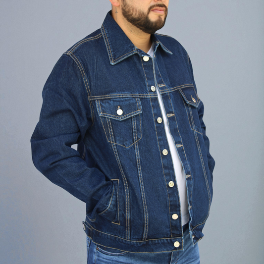 Chamarra de Mezclilla Rígida para Hombre John SIlver