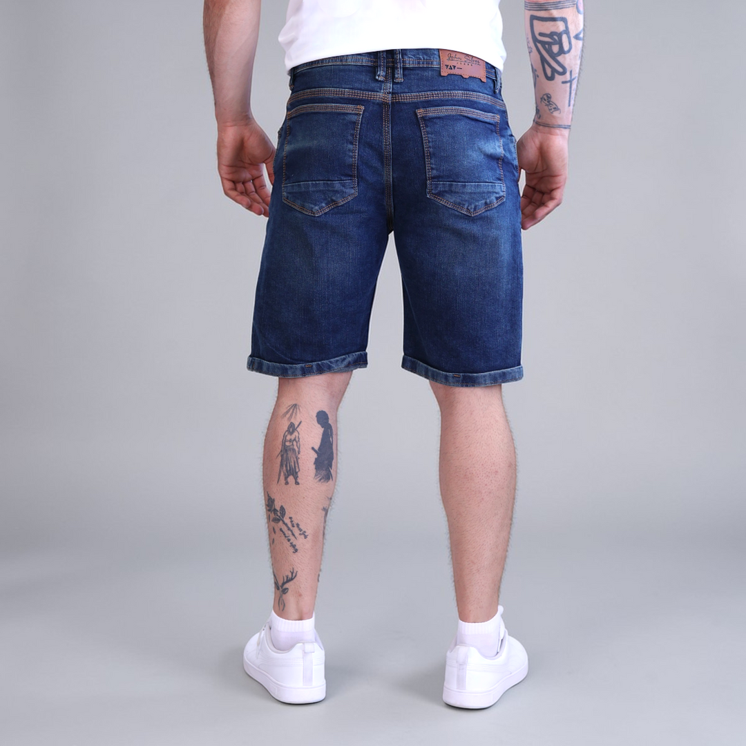 Bermuda Short De Mezclilla Stretch con Demolición John Silver