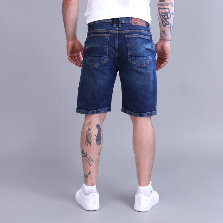 Bermuda Short De Mezclilla Stretch con Demolición John Silver