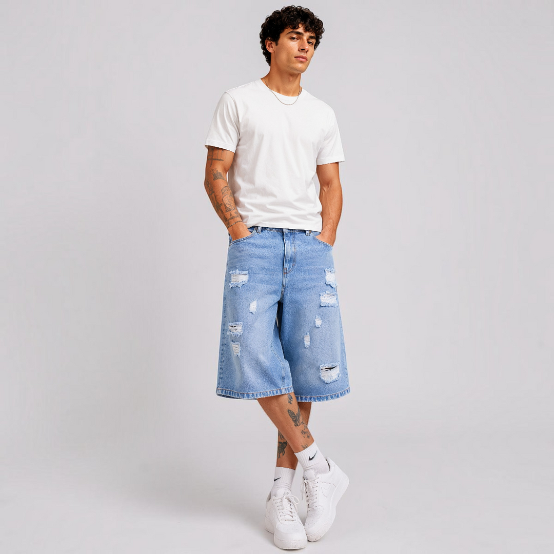 Bermuda Baggy de Mezclilla Rígida John Silver