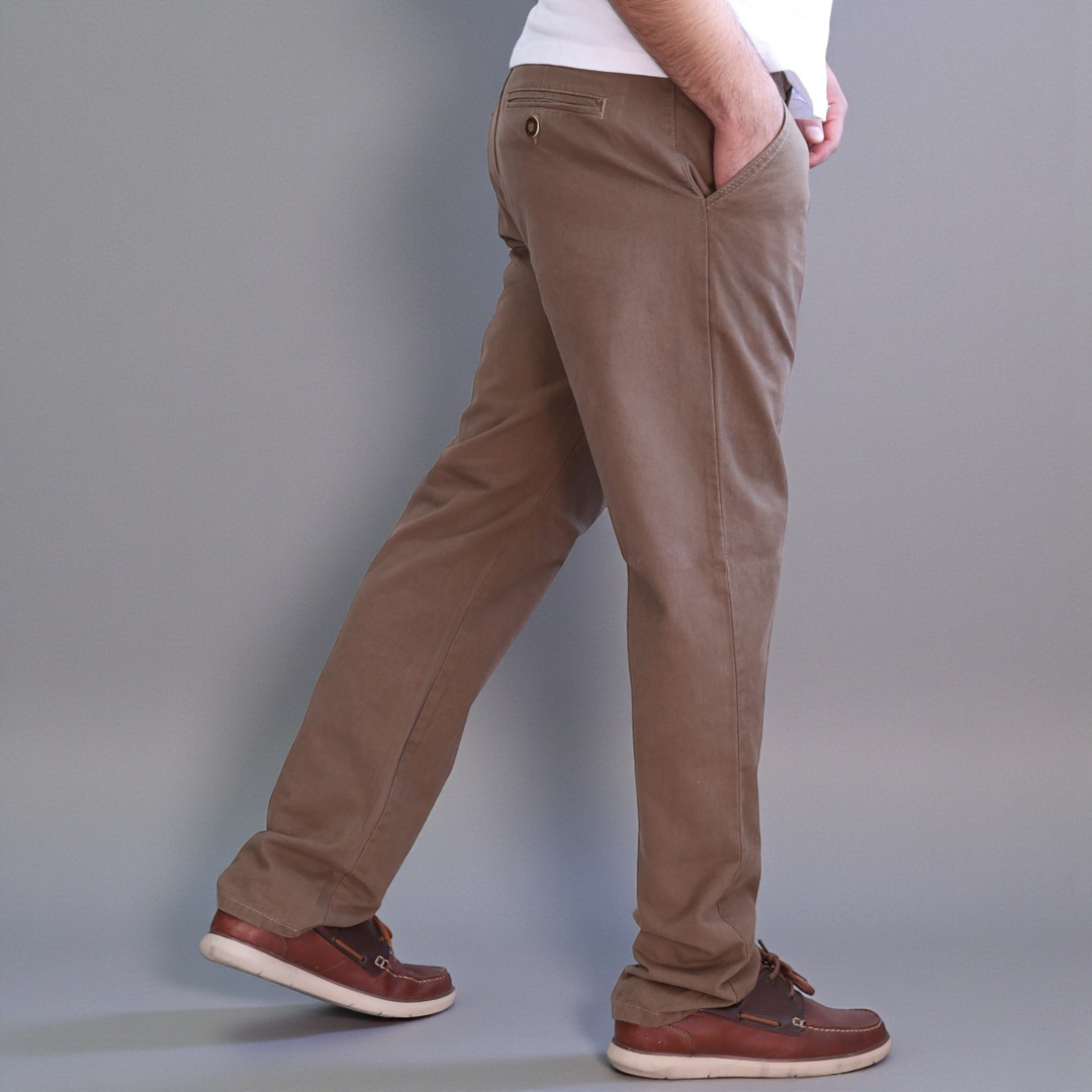 Pantalón Recto Relajado de Gabardina Rigida John Silver