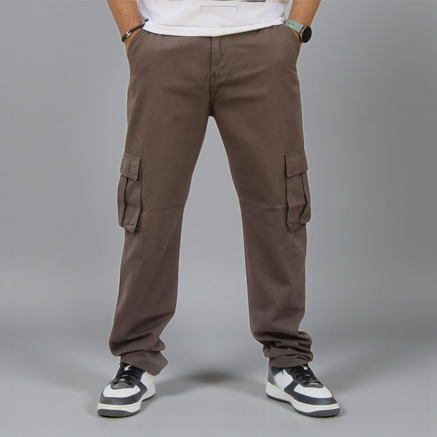 Pantalón Cargo Recto De Gabardina Para Hombre John Silver