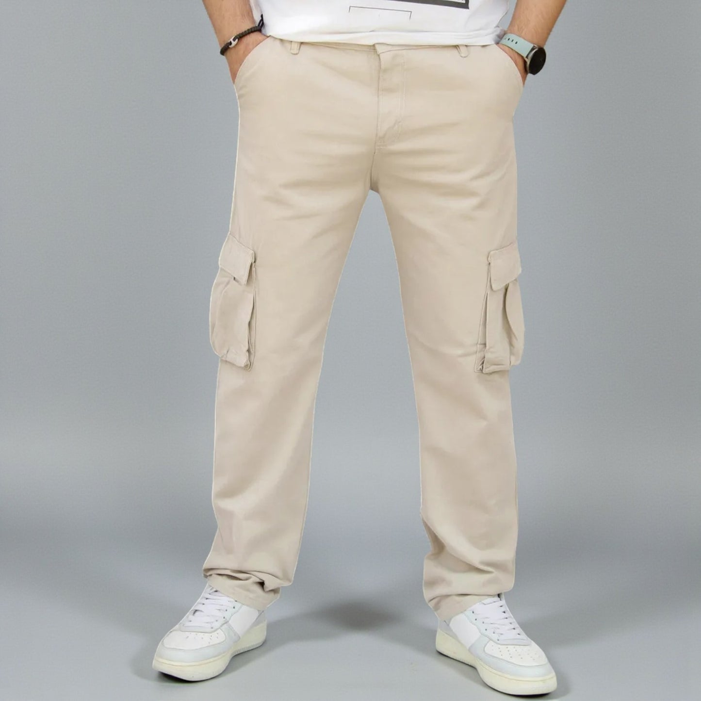 Pantalón Cargo Recto De Gabardina Para Hombre John Silver