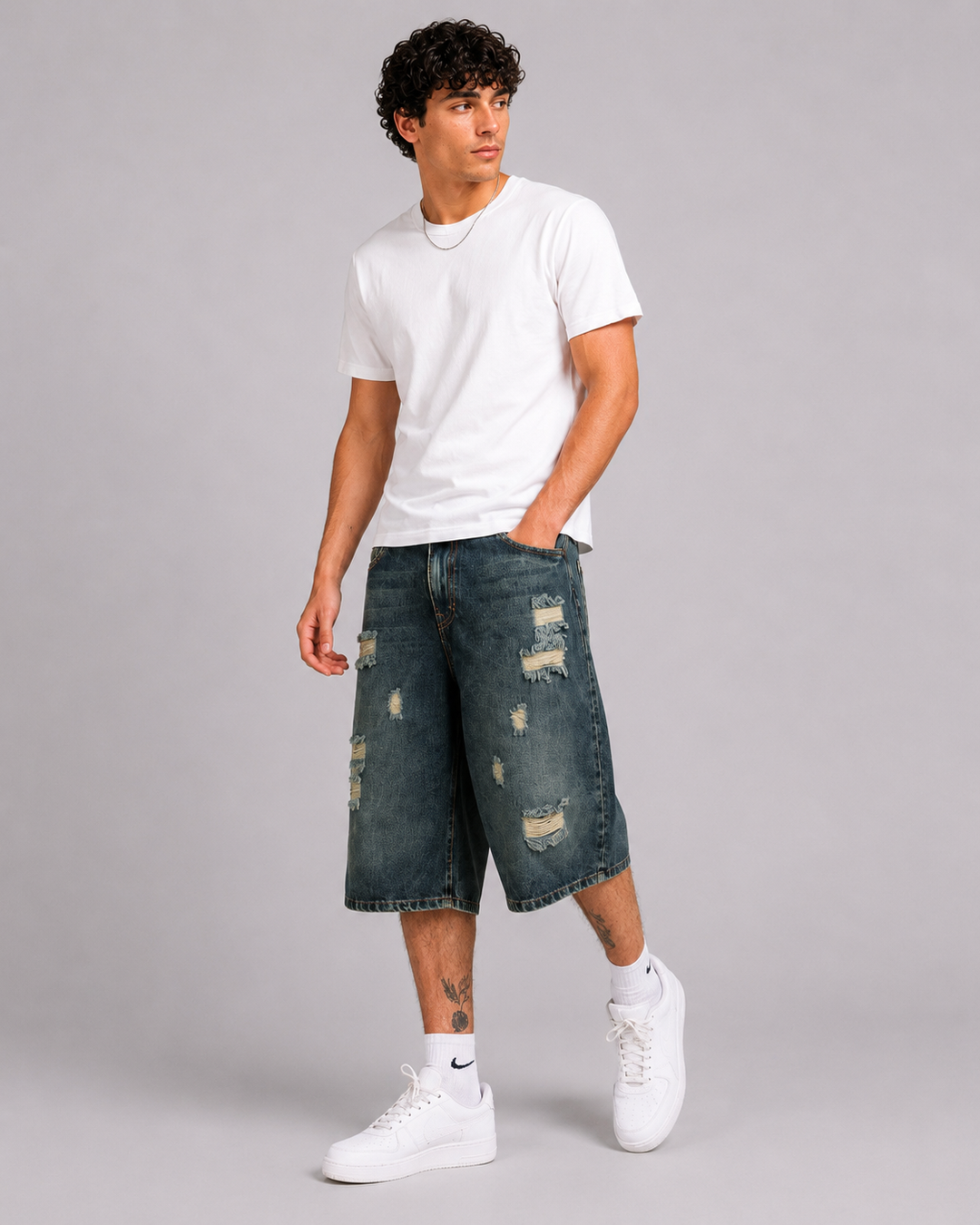 Bermuda Baggy de Mezclilla Rígida John Silver