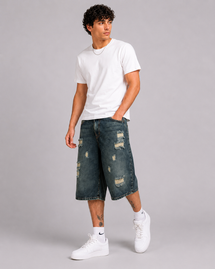 Bermuda Baggy de Mezclilla Rígida John Silver