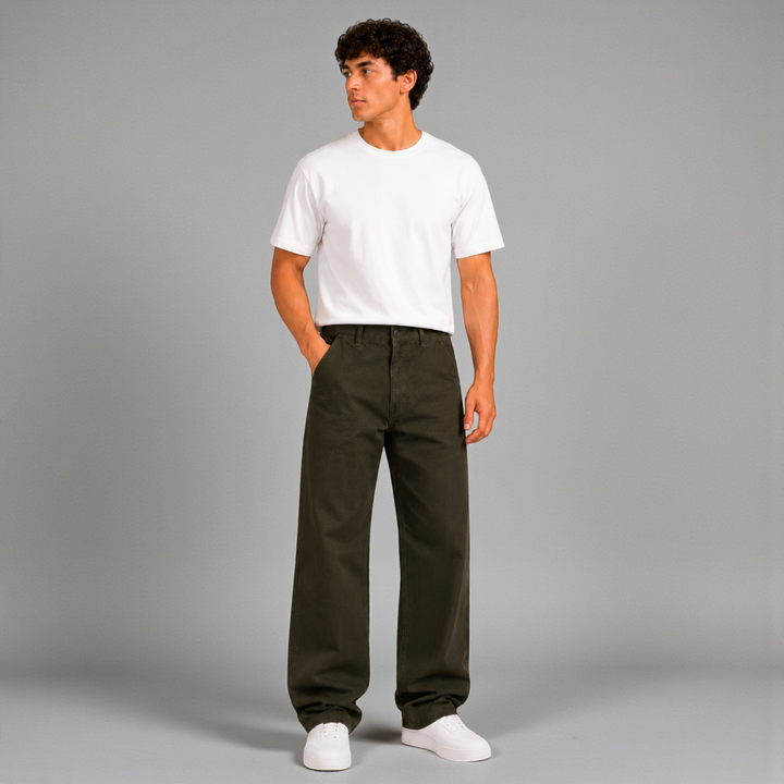 Pantalón Semibaggy De Gabardina Rígida John Silver