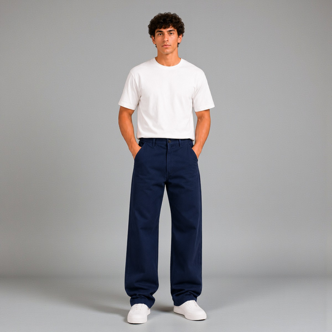 Pantalón Semibaggy De Gabardina Rígida John Silver