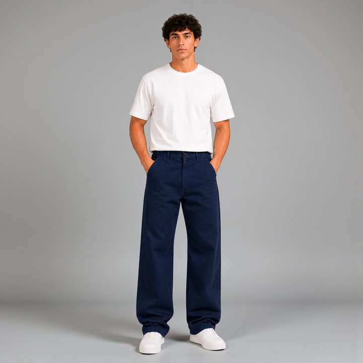 Pantalón Semibaggy De Gabardina Rígida John Silver
