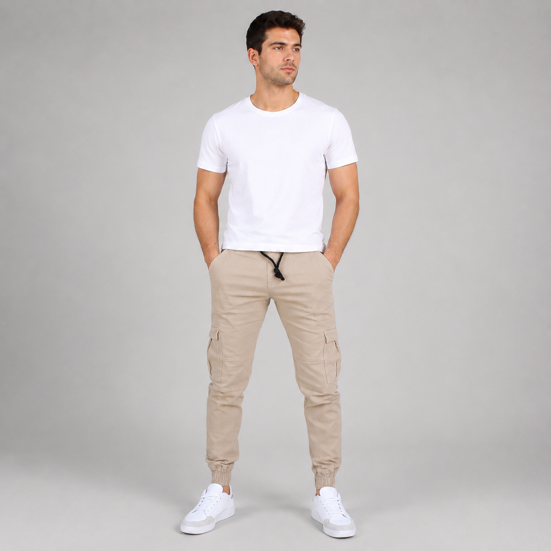Pantalón Jogger Cargo de Gabardina Stretch John Silver