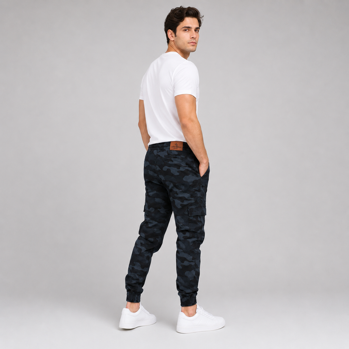 Pantalón Jogger Cargo Camuflaje de Gabardina Stretch John Silver