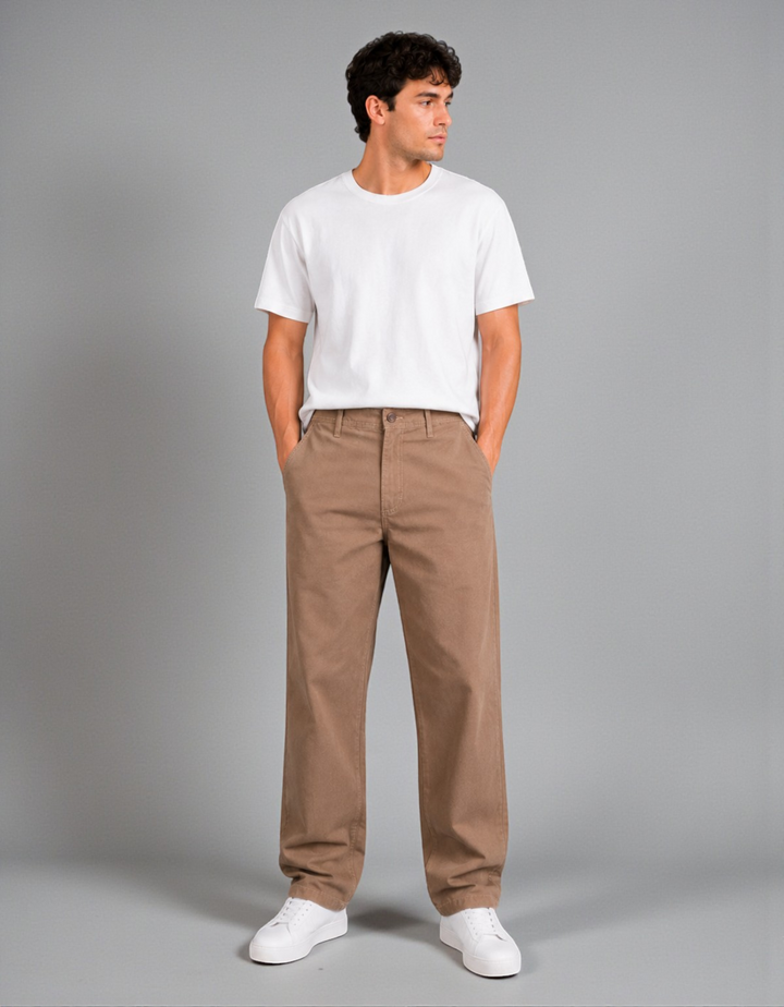 Pantalón Semibaggy De Gabardina Rígida John Silver