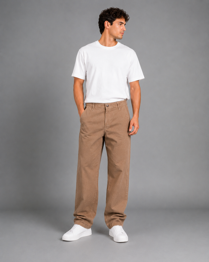 Pantalón Semibaggy De Gabardina Rígida John Silver