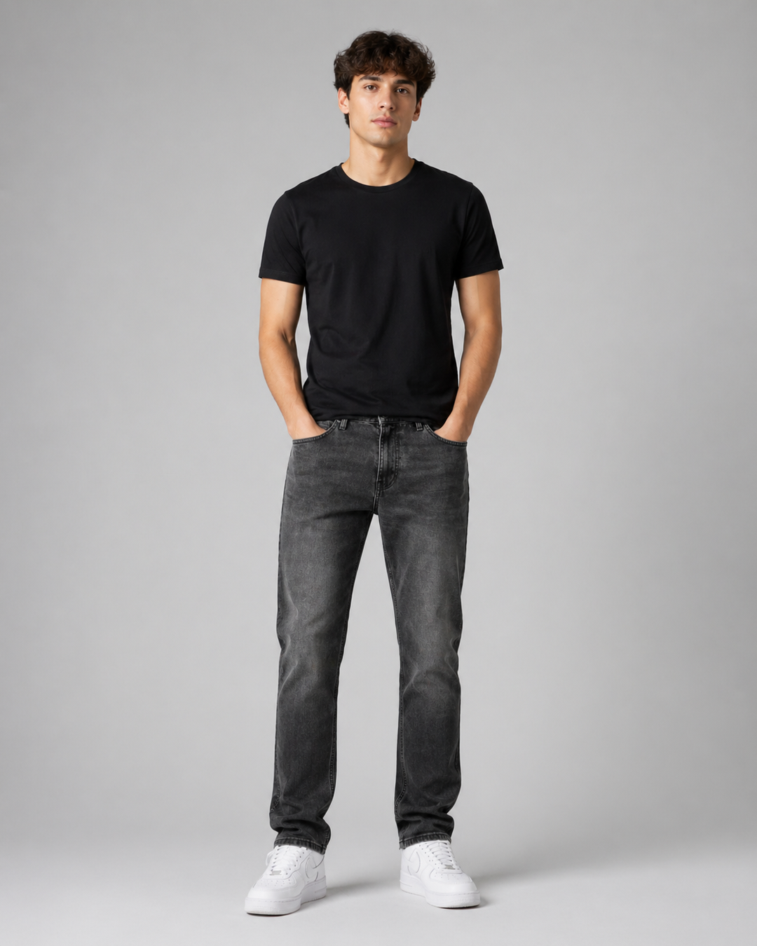 Pantalón Recto de Mezclilla Stretch John Silver
