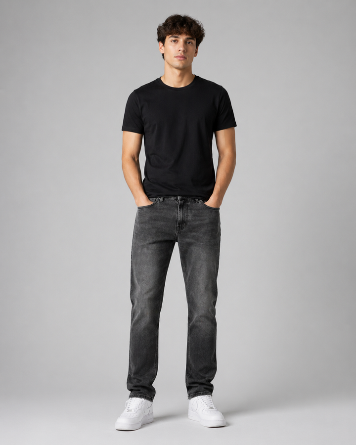 Pantalón Recto de Mezclilla Stretch John Silver