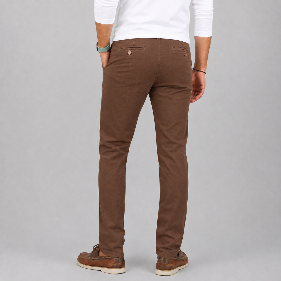 Pantalón Slim Fit de Gabardina Stretch John Silver