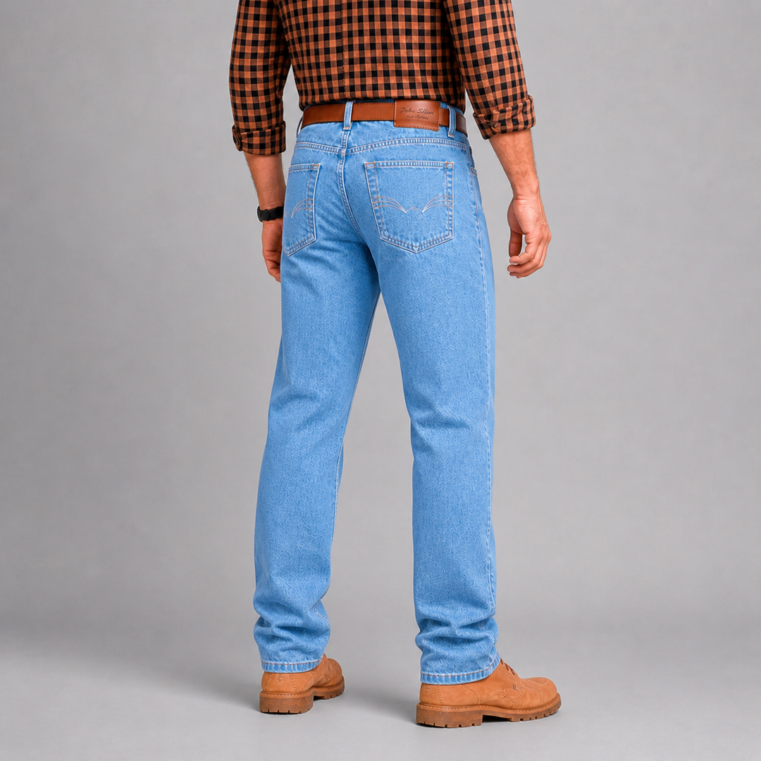 Pantalón Vaquero de Mezclilla Rígida Para Hombre John Silver