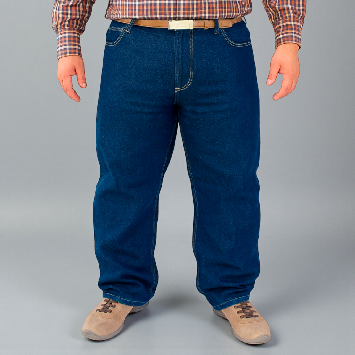 Pantalón Vaquero de Mezclilla Rígida tallas extra Para Hombre John Silver