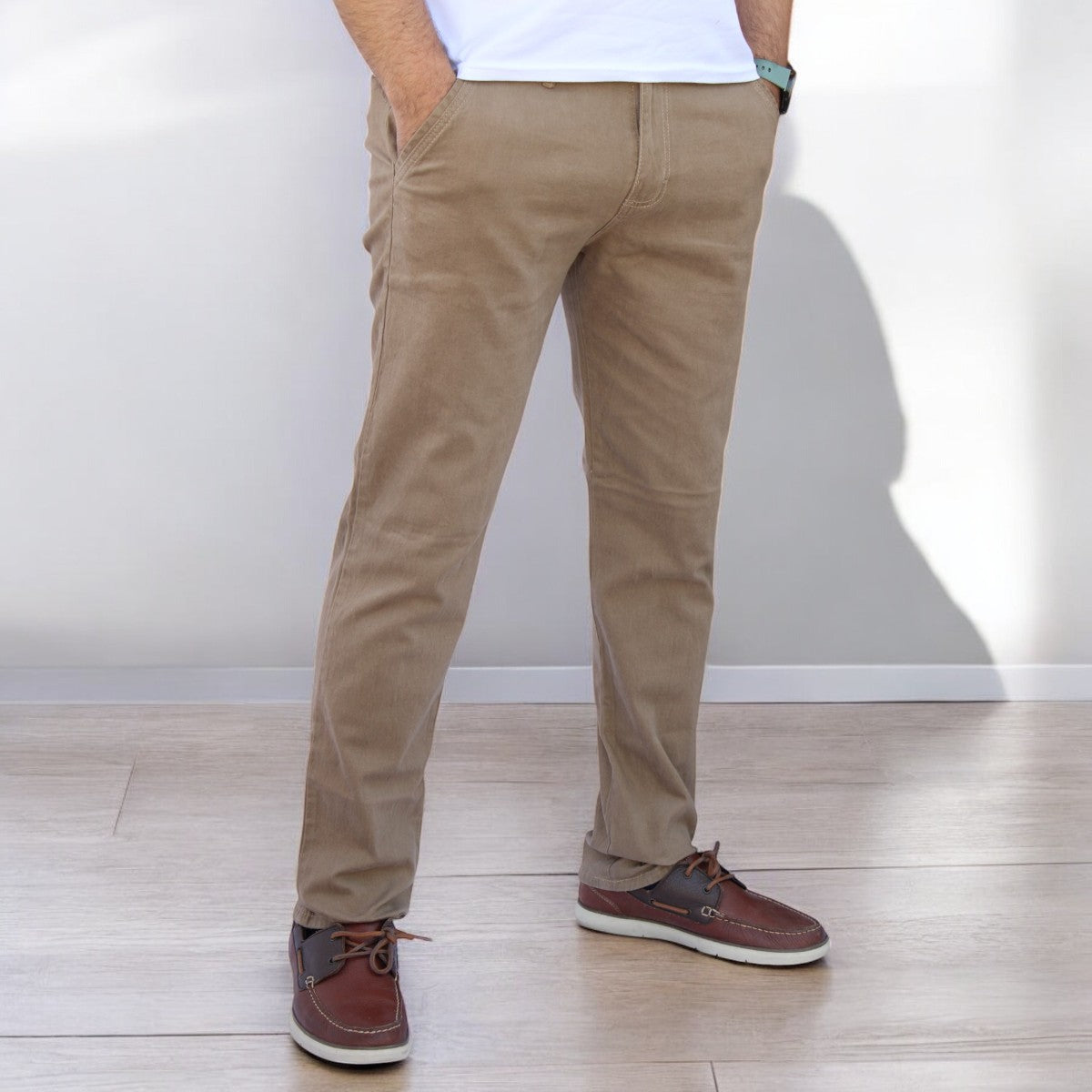 Pantalón Slim Fit de Gabardina Stretch John Silver