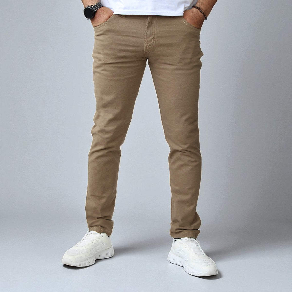 Pantalón Semiskinny de Gabardina Stretch John Silver