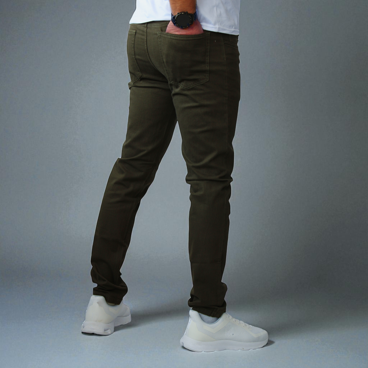 Pantalón Semiskinny de Gabardina Stretch John Silver