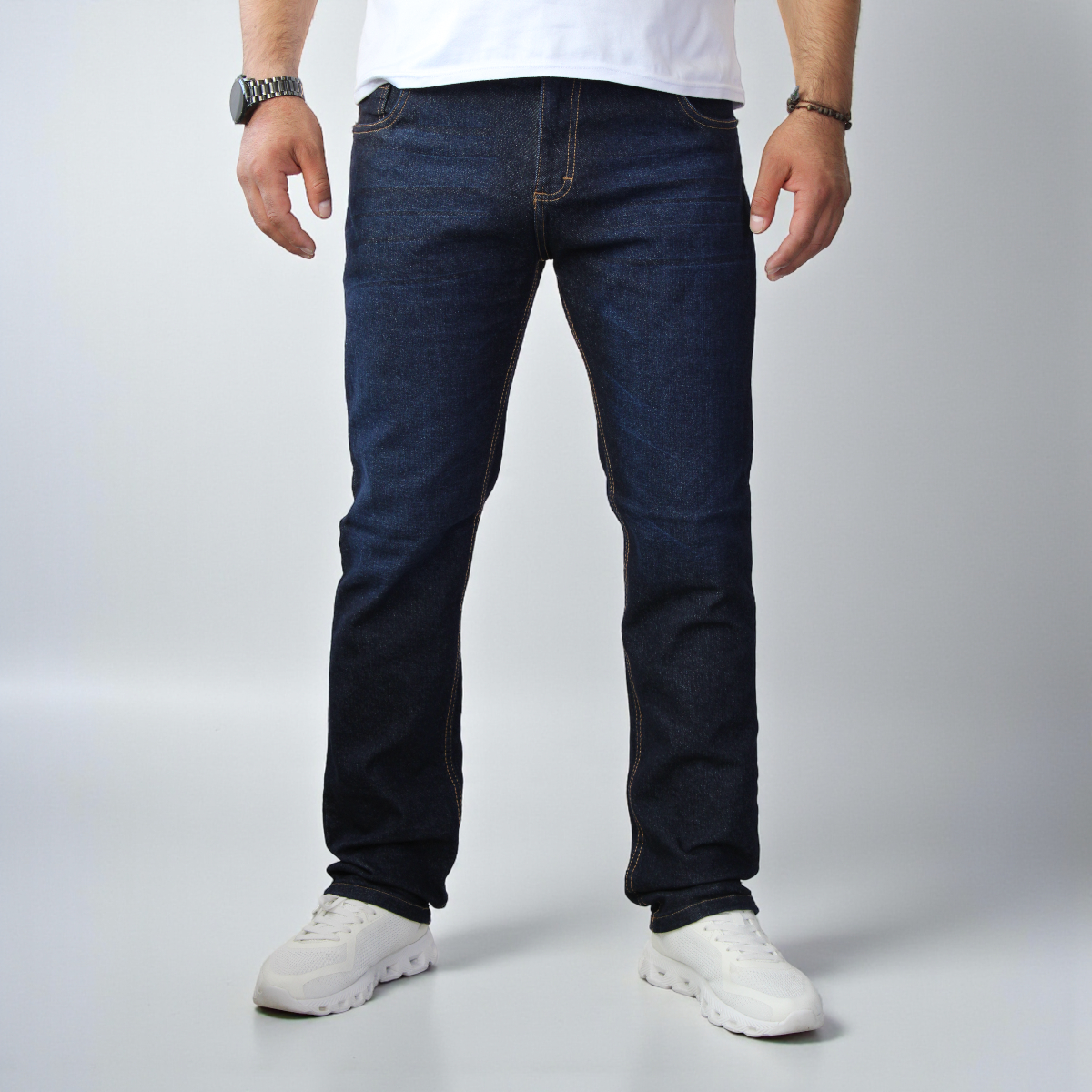 Pantalón Recto de Mezclilla Stretch John Silver