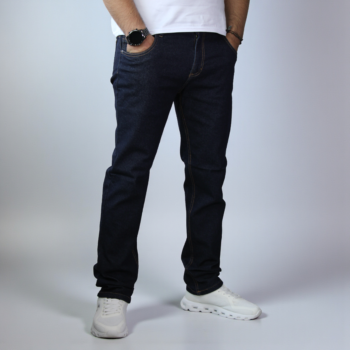 Pantalón Recto de Mezclilla Stretch John Silver