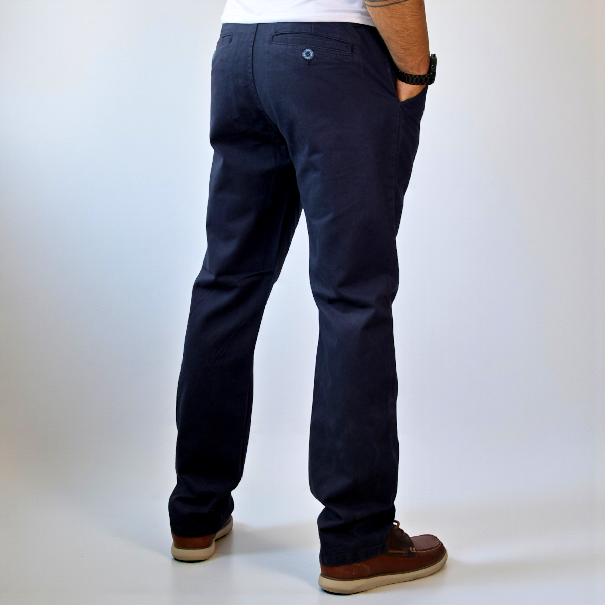 Pantalón Recto Relajado de Gabardina Rigida John Silver