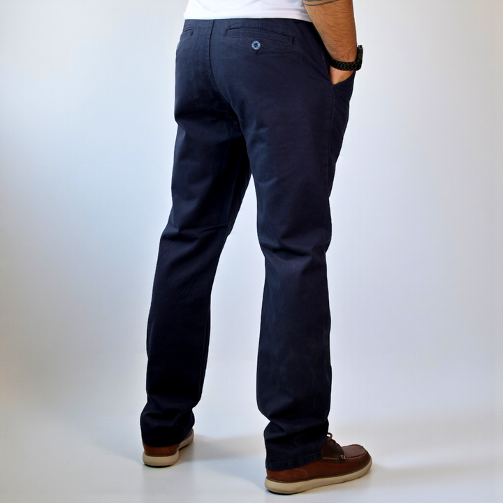 Pantalón Recto Relajado de Gabardina Rigida John Silver