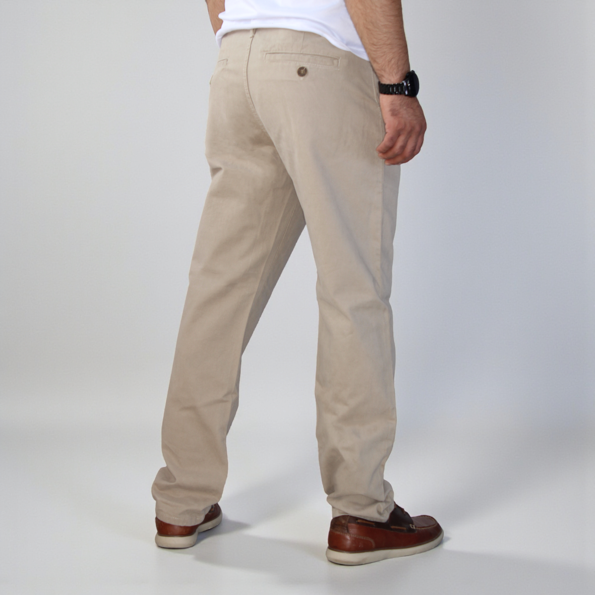 Pantalón Recto Relajado de Gabardina Rigida John Silver